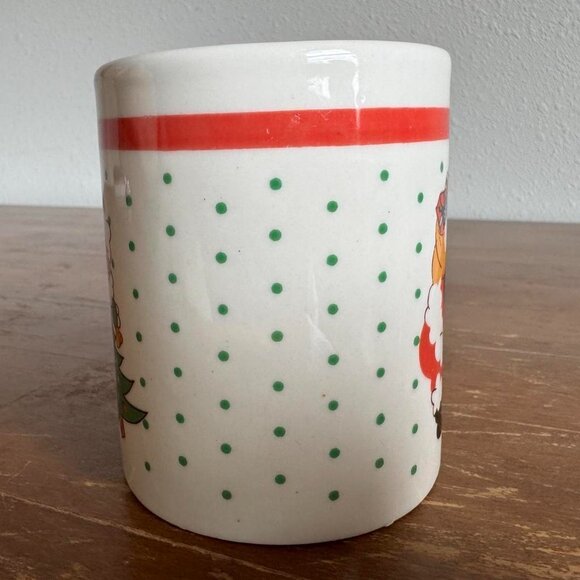 Vintage Santa Christmas Mug, Santa with Tree and Gifts Holiday Coffee Cup - Picture 4 of 7